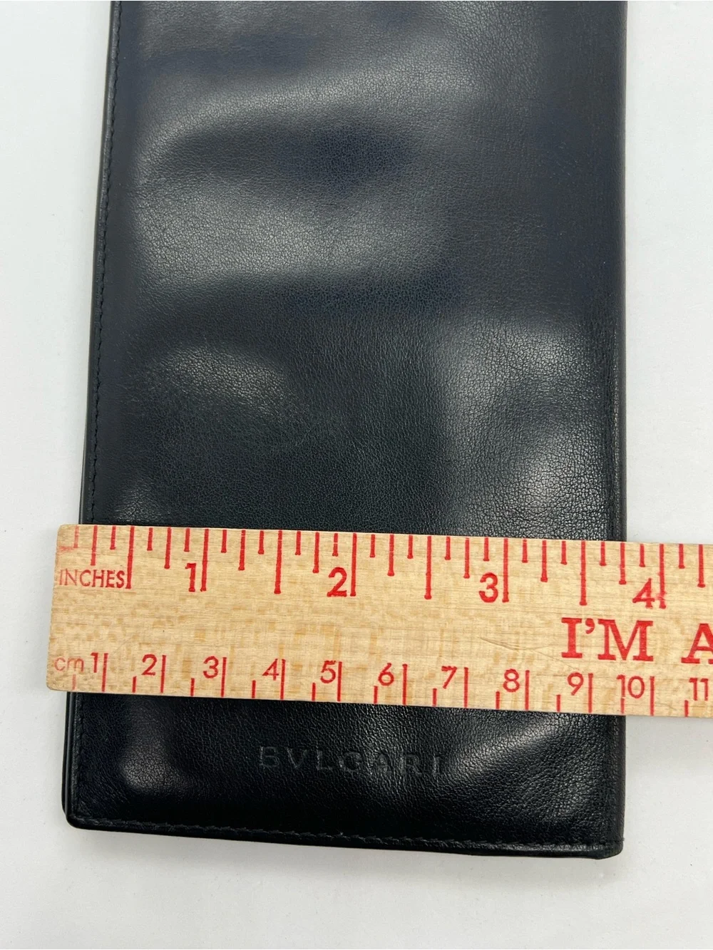 BVLGARI Black Leather Long Bifold Wallet Made in Italy Vintage